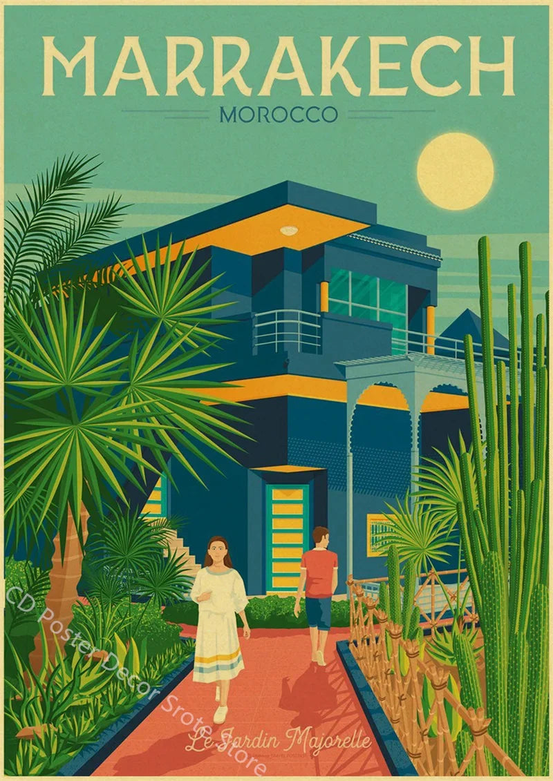 Retro poster of famous monuments of the world's cities - 46 / A3 16.5 x 11.8 inches