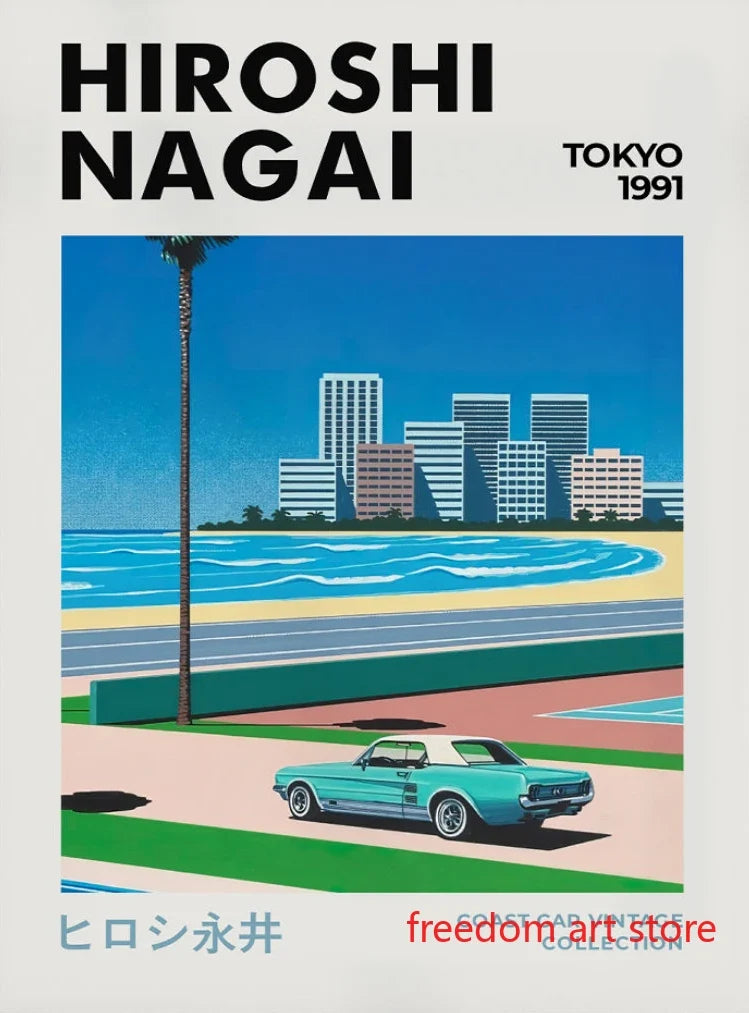 Dynamic Japanese Vintage Art Poster by Hiroshi Nagai - 13X18cm Unframed / 24