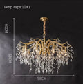 Modern crystal floral design chandelier for interior decoration - D94cm-11 Gold Heads / Warm White