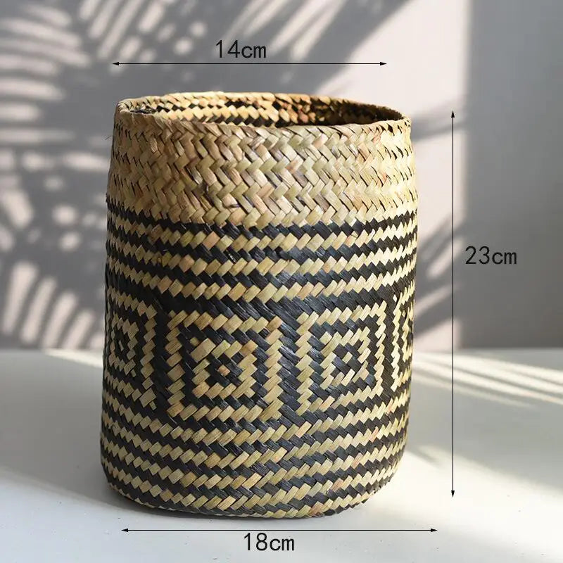 Hand woven basket for flowers and decorative plants - Style A Small