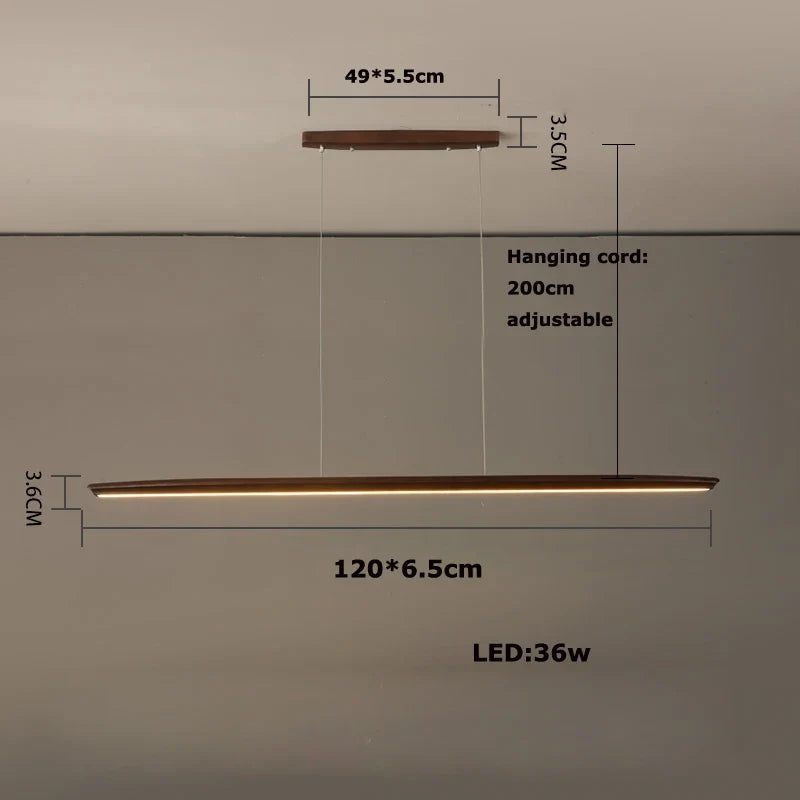 Hanging chandelier in trendy design wood dimmable for modern interior - 120cm / White pine wood / White light