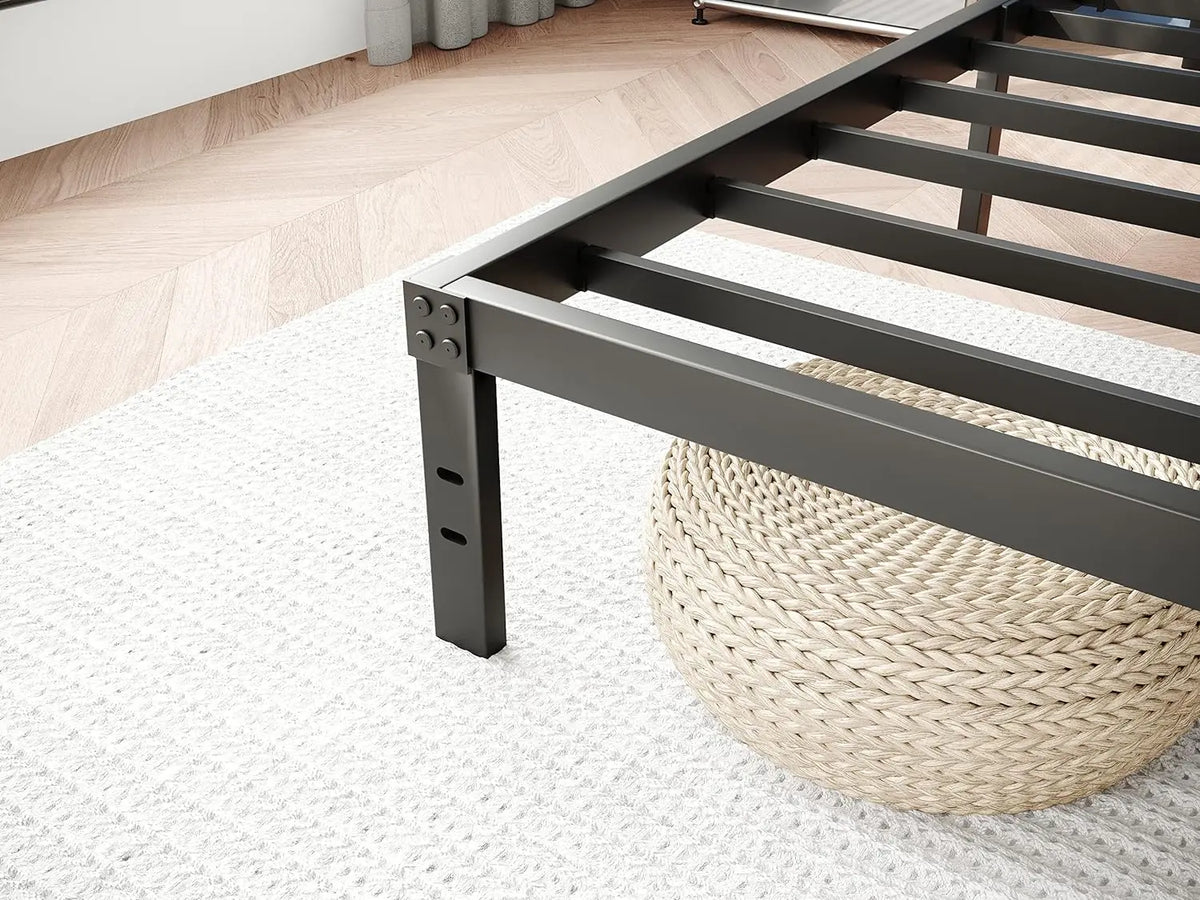 Metal Bed Frame – Heavy Duty Mattress Foundation with Anti-slip Steel Slat Support, Durable Platform Base with Underbed Storage - view 5