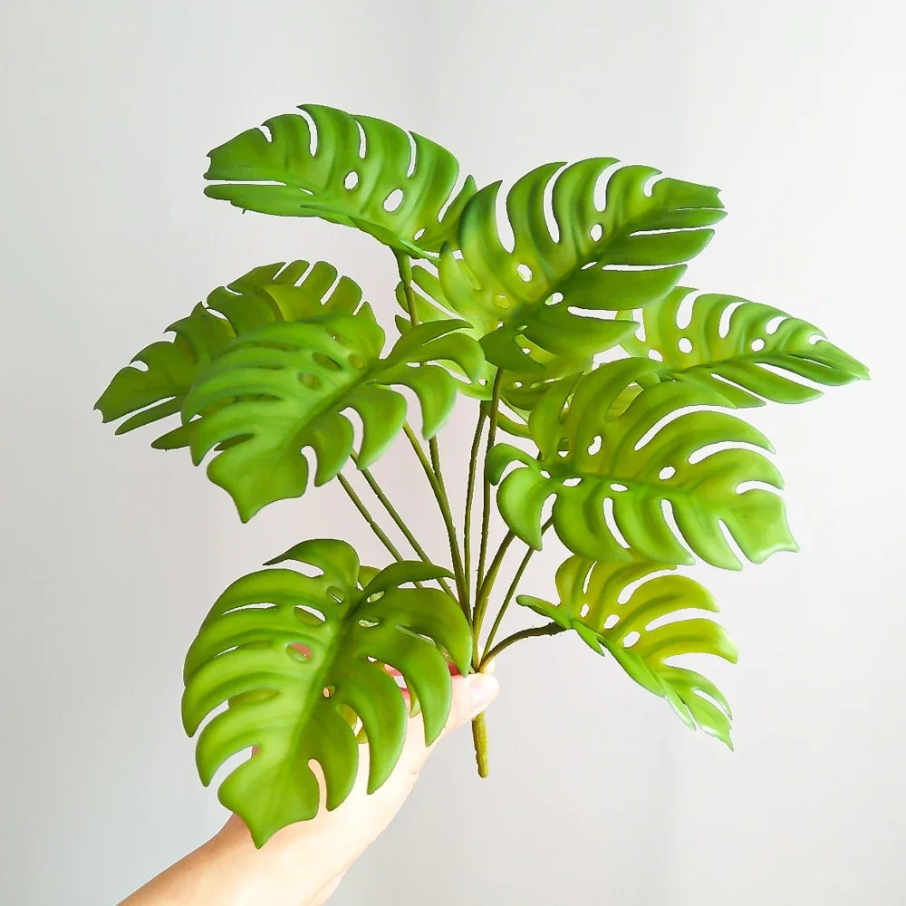 Fake tropical plant monstera for interior and exterior decoration - No Pot A / No Pot