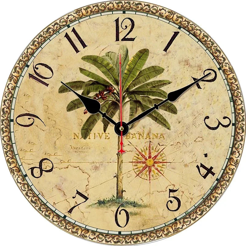 Silent retro wall clock for modern interior decoration - 20-1180 / 14 pouces (34 cm)