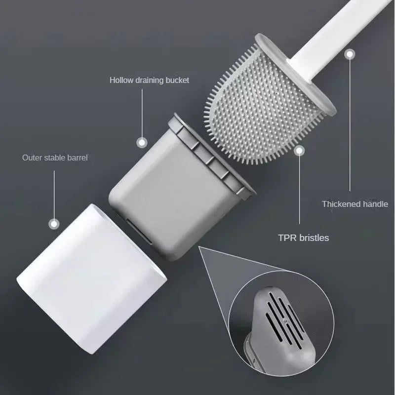 Wall toilet brush without perforation with drainable base - view 4