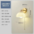 Nordic glass and modern ceramic wall sconce with pull-out switch - Glass shade