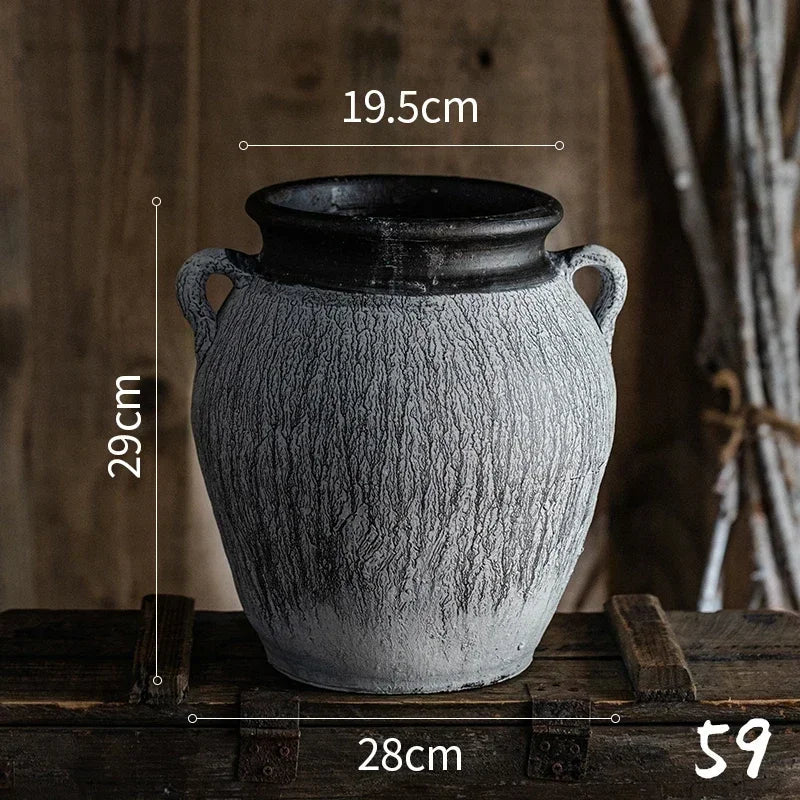 Rustic pottery gardeners for interior and exterior decoration - 59