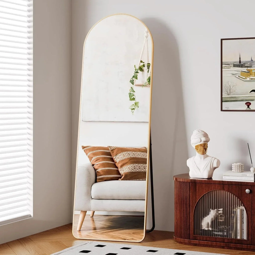 Free-Standing Full Length Mirror 162x53cm, Black or Gold - view 3