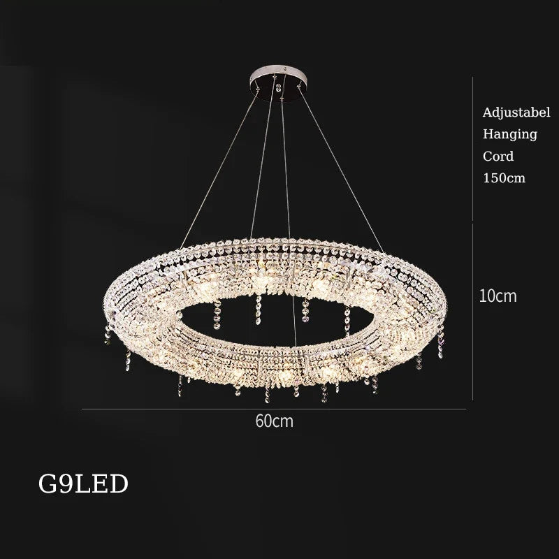 Decorative Crystal Chandelier for Interiors - Warm light / L60cm A