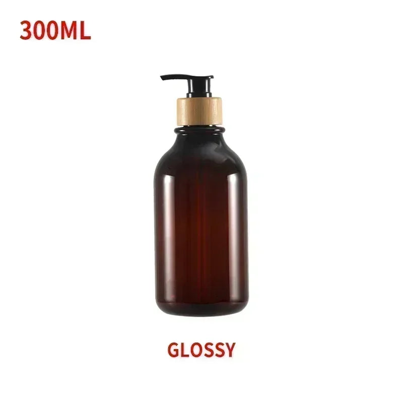 Portable soap dispenser bottle with pump - Shiny Brown - 300 ml