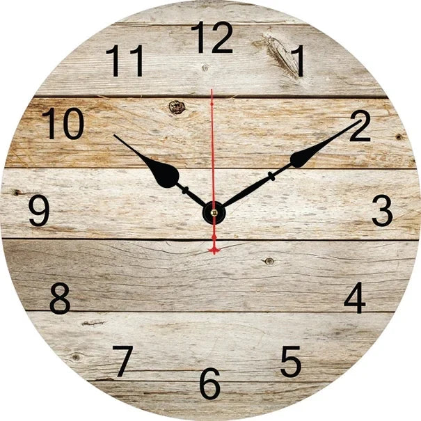 Vintage wall clock in decorative and silent wood - 22-0968 / 8 inches (20cm)