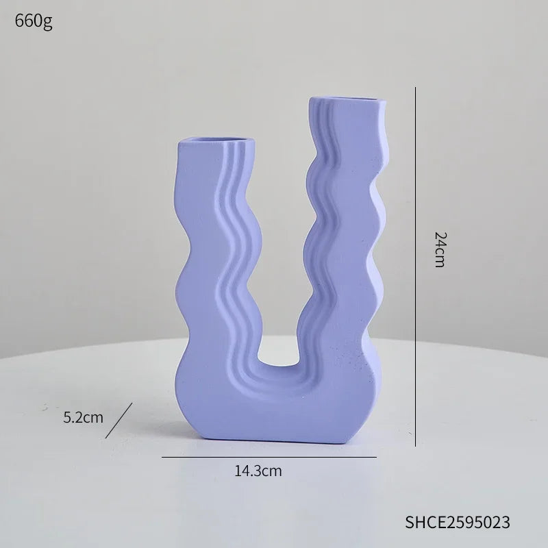 Morandi style decorative ceramic vase for flowers - Style A