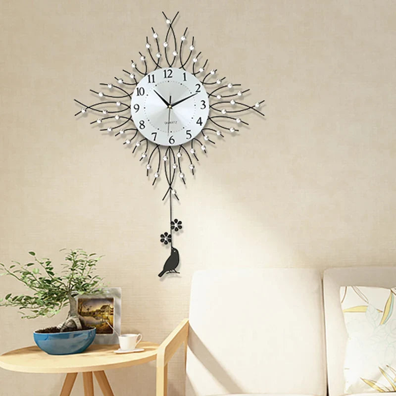 European unique metal clock with pendulum design - view 6