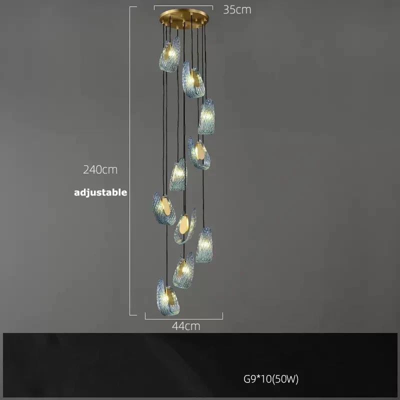 LED crystal glass chandelier for elegant lighting - Warm light / 10 light