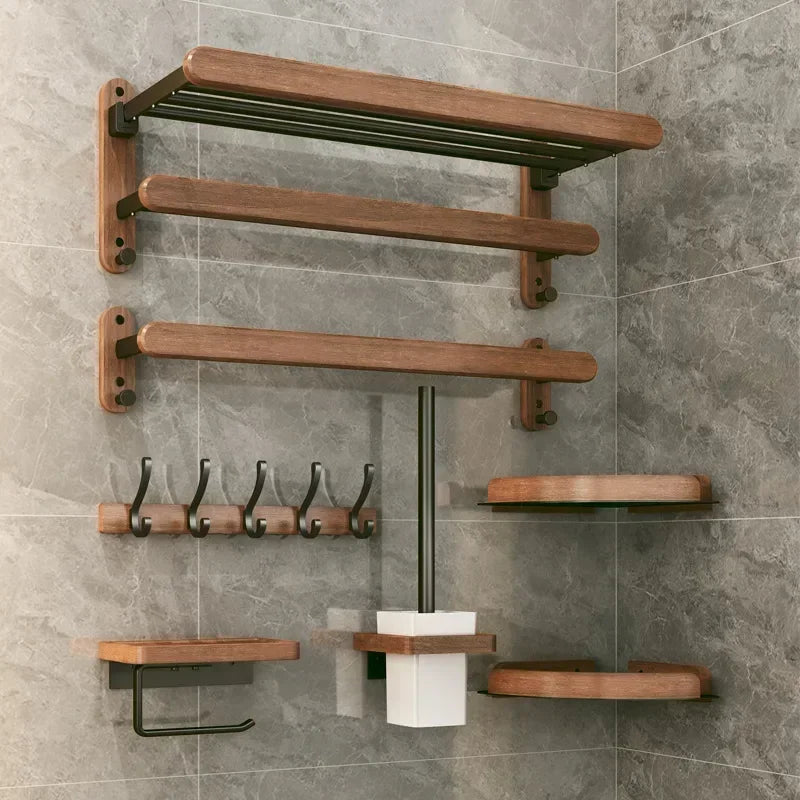 Wooden hardware set for bathroom