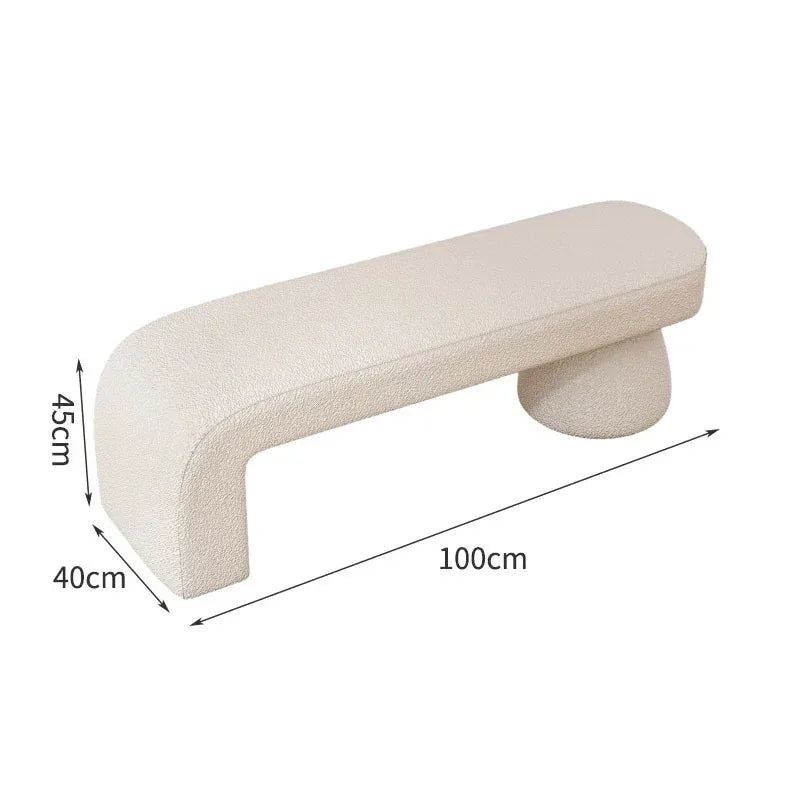Nordic changing stool for bedroom and living room - White-100cm-Velvet
