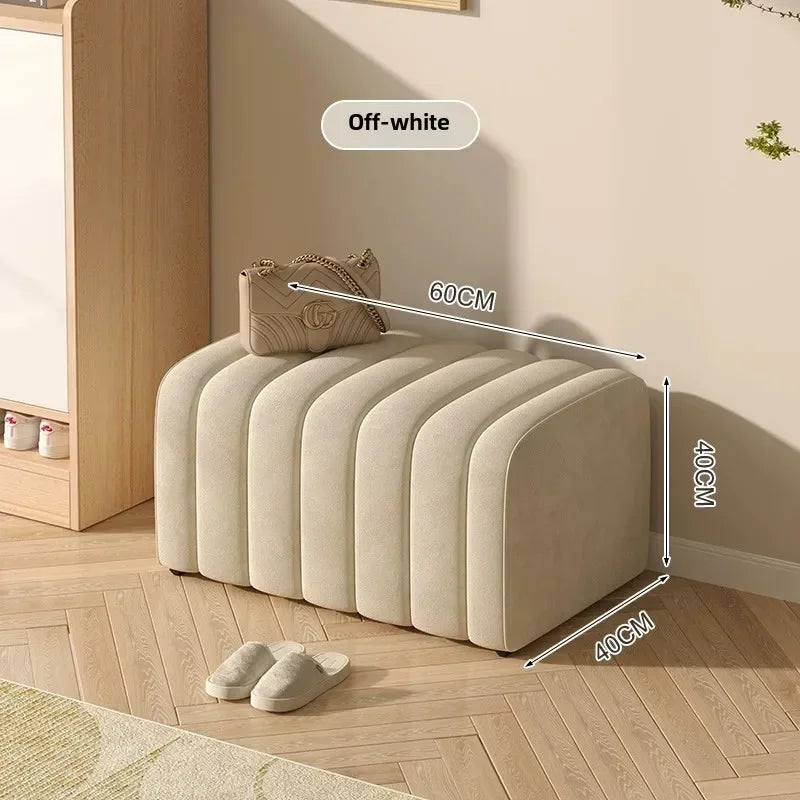 Modern design shoe bench with soft and comfortable footrest - White Length 60CM