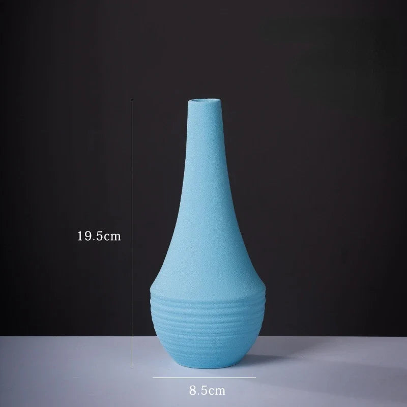 Ceramic Small Vase for Home Decoration, Simple and Modern, Round Flowers, Solid Color, New - 24