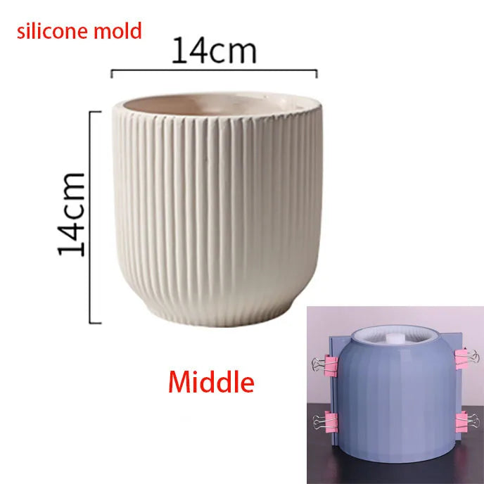 Silicone mold for creative cement flower pot - Light green