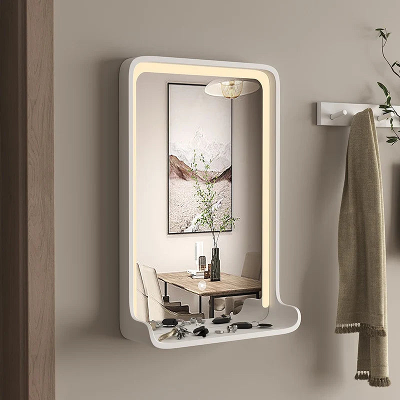 Solid wood mirror with led lighting and wall mounting - view 3