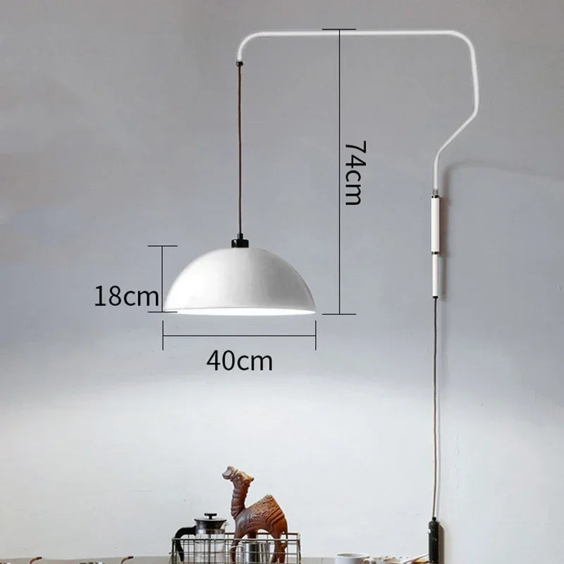 Rotary wall sconce design made of retractable luxury iron - White-C / Trois couleurs