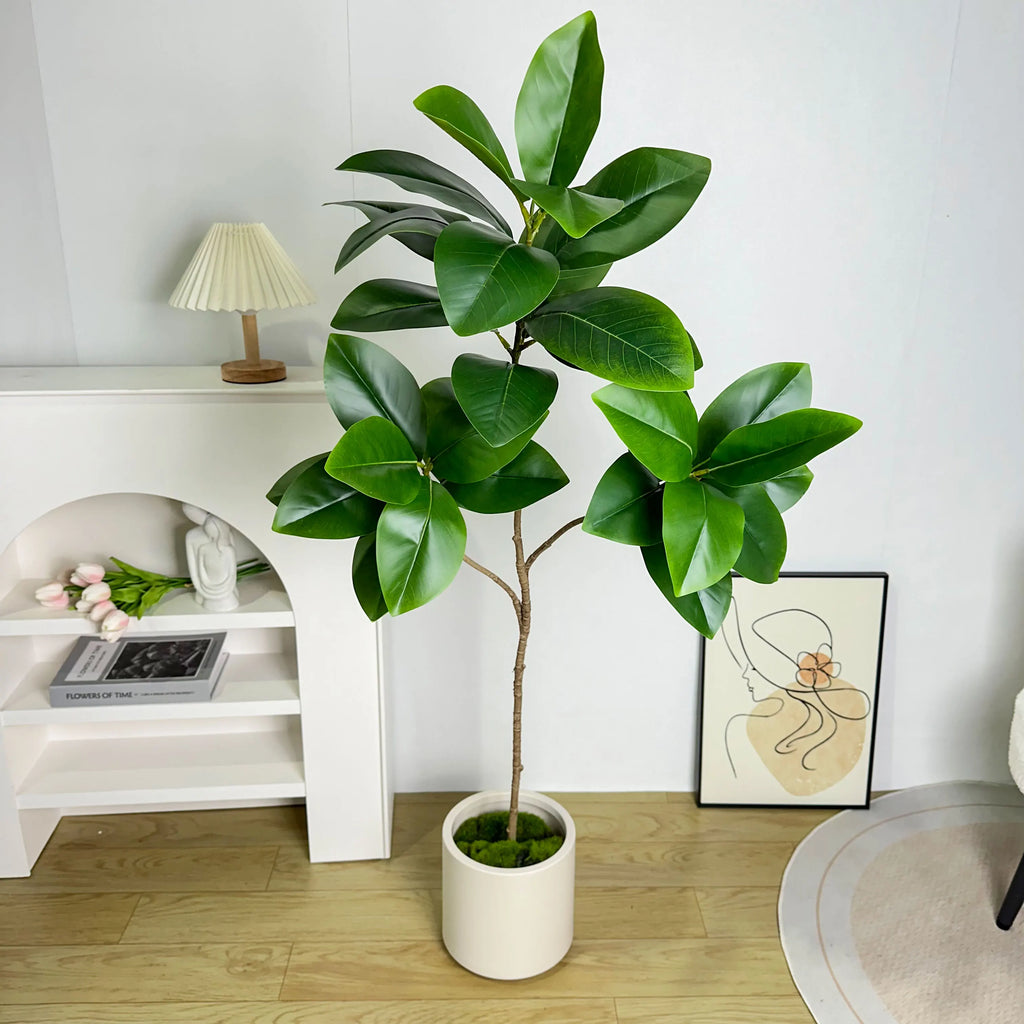 Artificial branches of ficus large leaves of banyan garden decoration - view 3