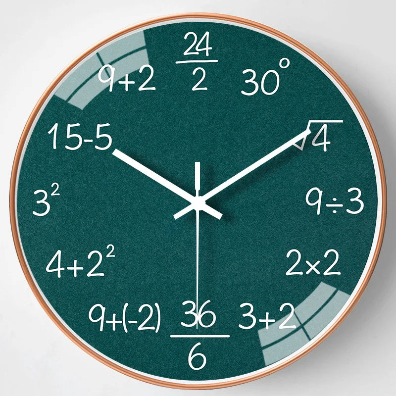 Wall clock mathematics blackboard decoration school children - 16-4050 / 10 pouces