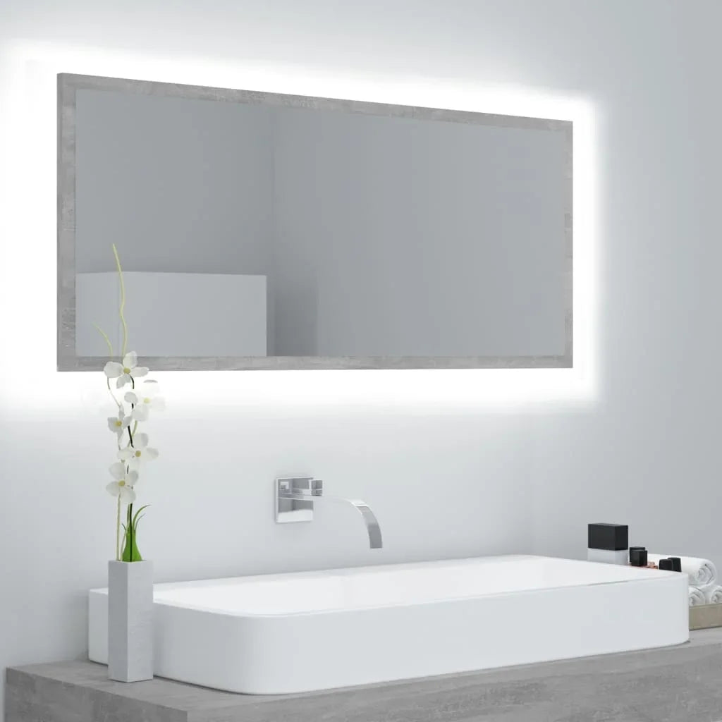 LED bathroom gray concrete 100x37cm acrylic, modern Dressing room furniture girl bedroom bedside cabinet storage vanity wardrobe - view 7
