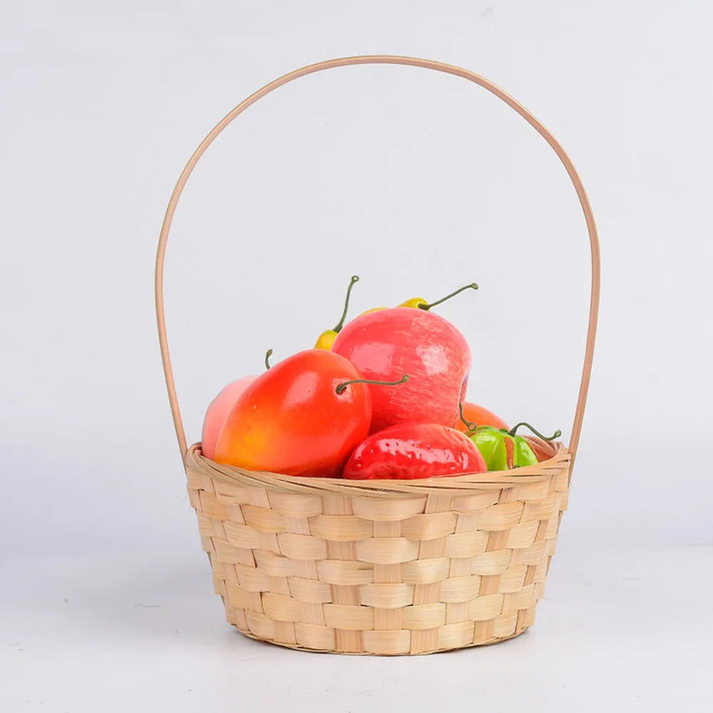 Multifunction Rattan Hand-made storage basket for kitchen or flowers - view 4
