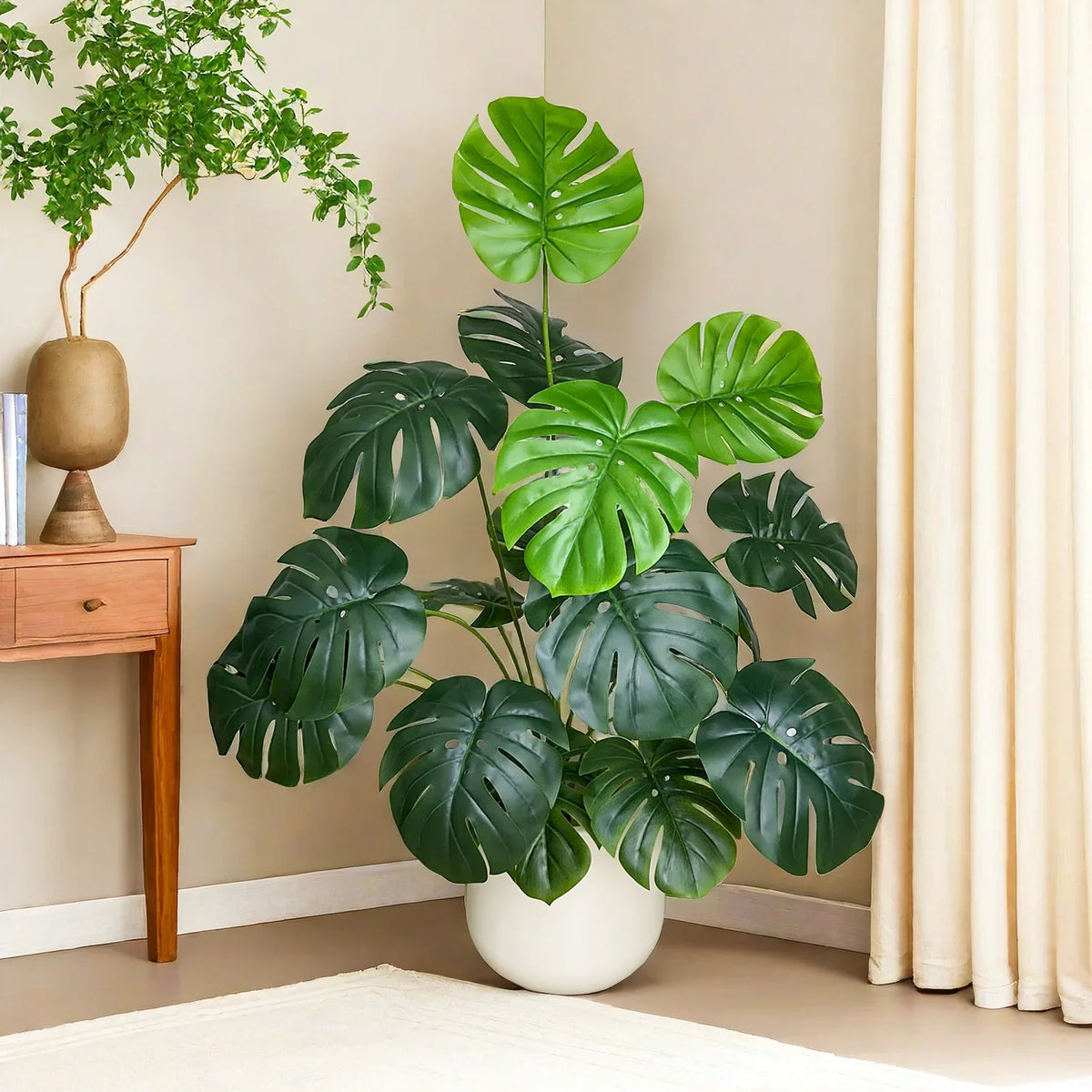 Realistic artificial monstera plant for interior decoration - view 2