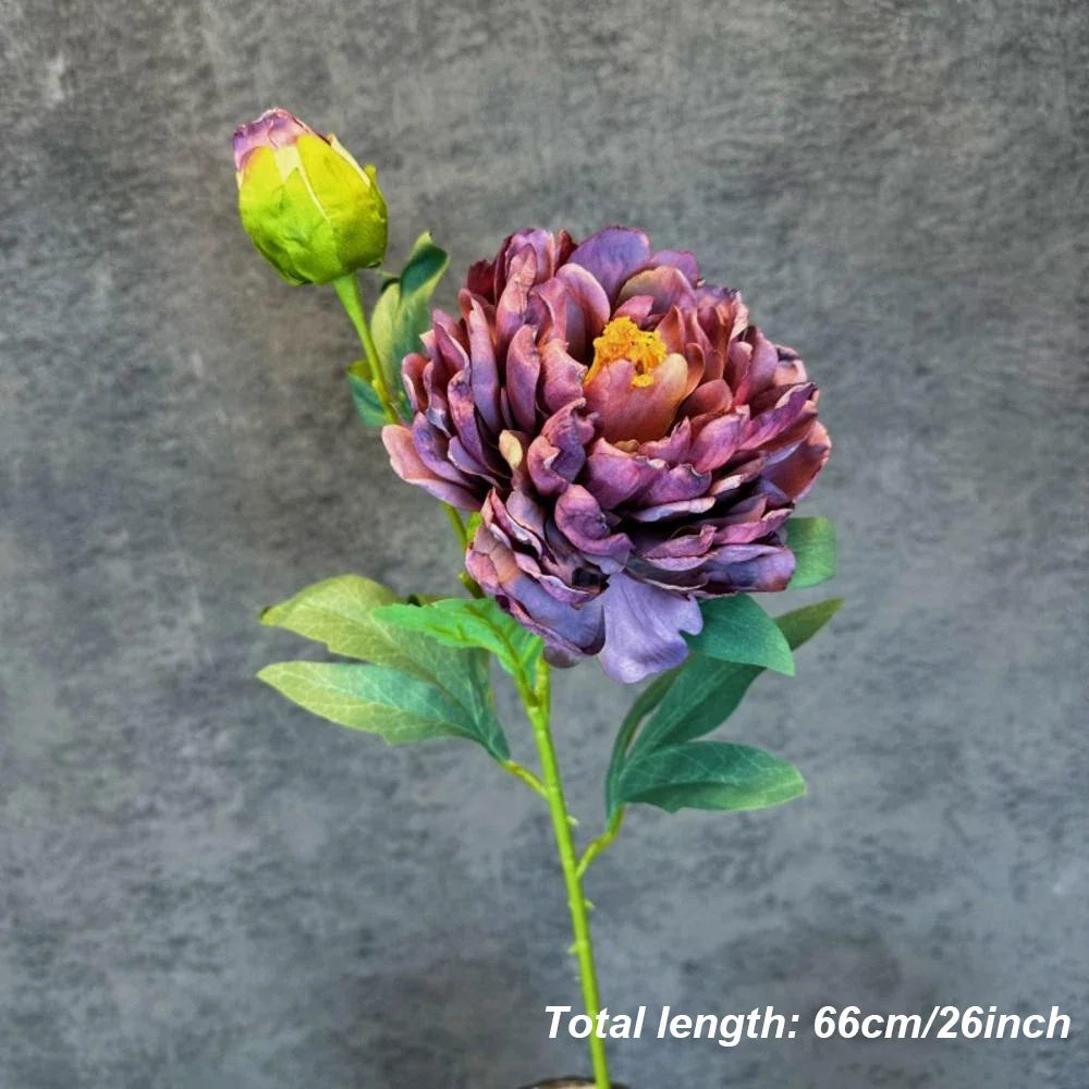 Artificial silk peonies bouquet for wedding and interior decoration - Purple B
