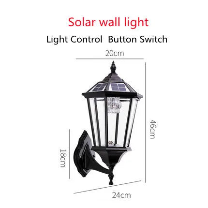 Outdoor solar lamp for garden lighting and walkway - A linear black