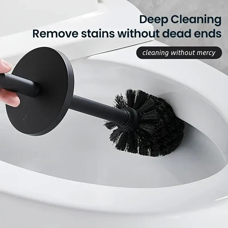 Stainless steel cleaning brush with wall support for bathroom - view 5