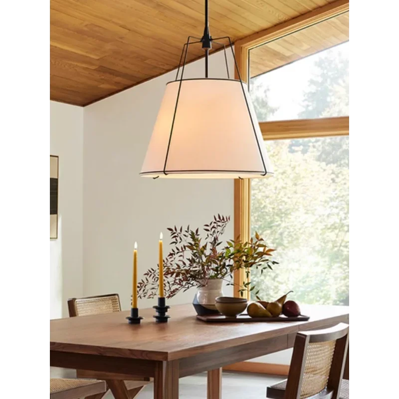 Cone drum pendant light, fabric lampshade, kitchen restaurant during light, indoor home decoration lighting - view 5