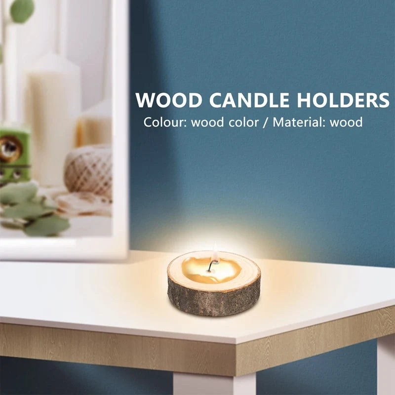 12Pcs Wooden Candle Holder,Votive Tealight Holder For Wedding Party For Table,Halloween Christmas Party Home decor - view 5