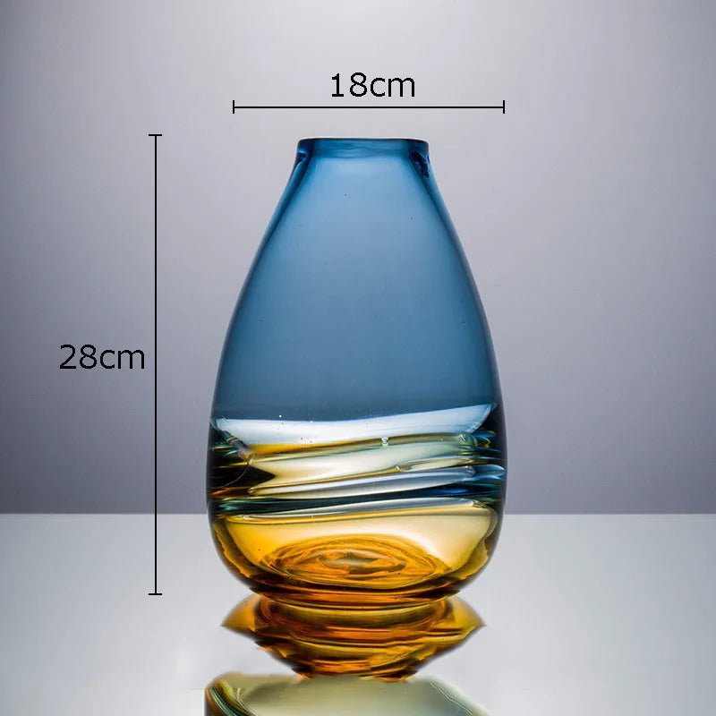Gradient glass vase for hydroponic floral decoration - M