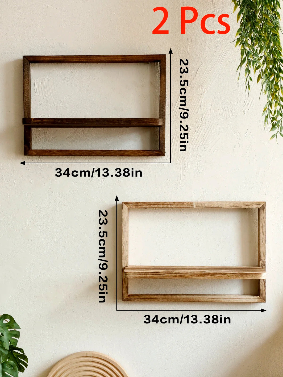 Wooden floating shelf for decorative wall storage - TK101-T-7539
