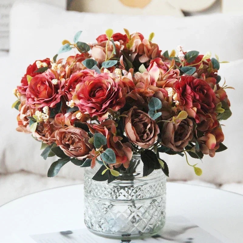 Bouquet of pink silk peonies for interior decoration - view 5