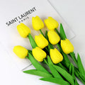 5 Bundles Vibrant Real Touch Artificial Tulips -Faux Flowers - &Home Accent - Weddings,Mother's Day,Valentine's Day - Yello 5flowers