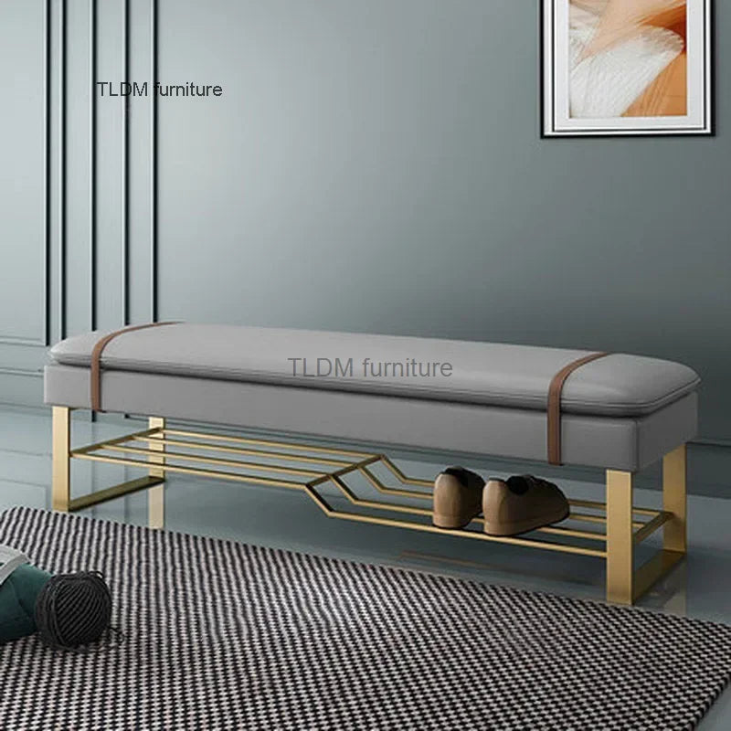 Minimalist desk with creative design poufs and benches - Black-Black 120cm