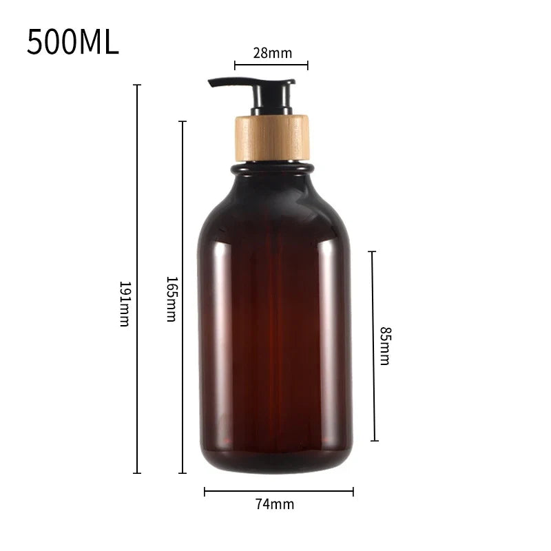 Portable soap dispenser bottle with pump - Shiny Brown - 500 ml
