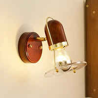 Vintage wooden wall sconce for interior decoration