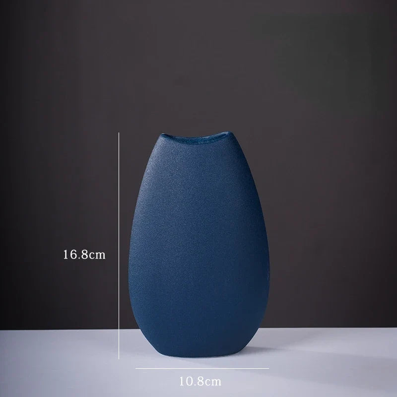 Ceramic Small Vase for Home Decoration, Simple and Modern, Round Flowers, Solid Color, New - 34