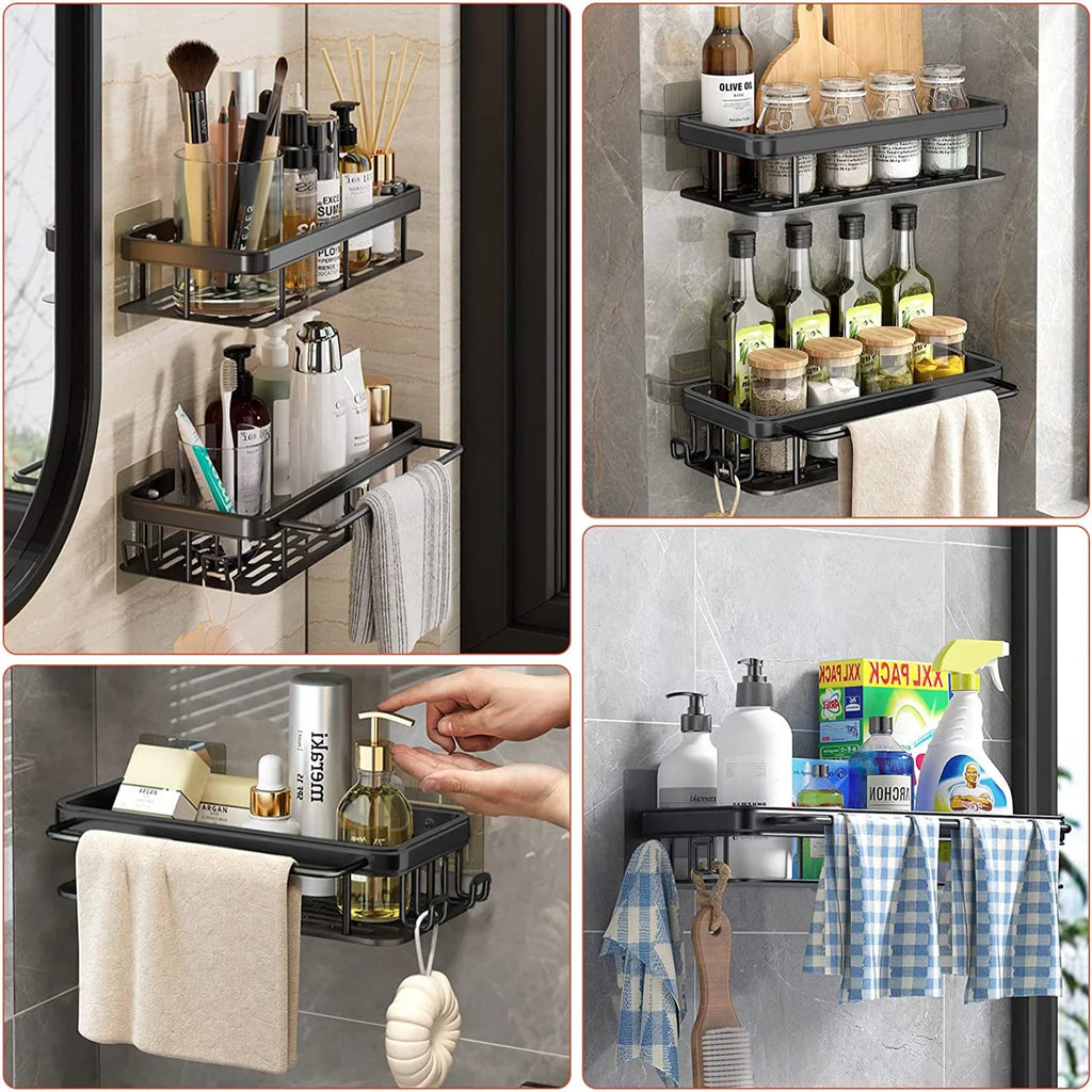 Wall corner shelf without piercing for shower and towels - view 4
