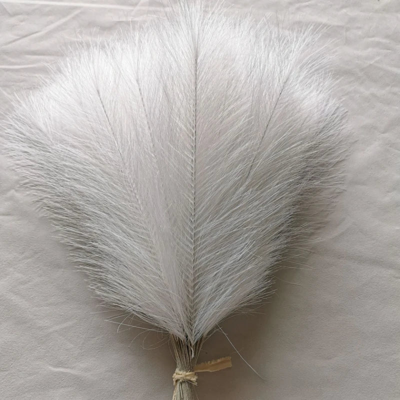 10 bouquets artificial pampa grass for interior decoration - White / 30 Pieces