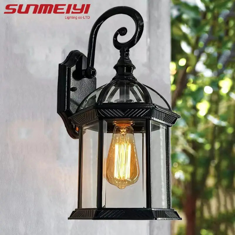 Retro aluminum wall sconce for outdoor garden and alley - view 2