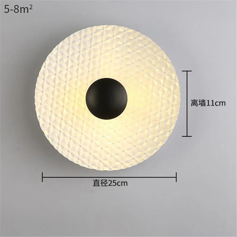 LED wall sconce round in decorative Nordic metal for modern interior - D