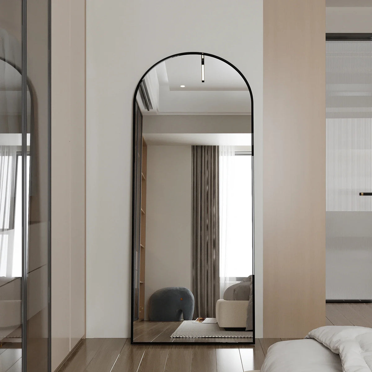 Bow Full Length Mirror 180x80cm, Full Body Wall Mirror With Aluminum Frame,Full Body Mirror for Bedroom Living Room - view 3
