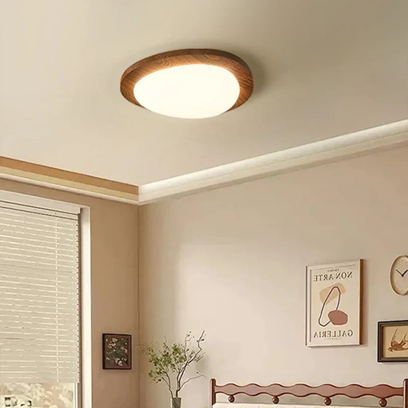 Modern wooden minimalist ceiling lamp Nordic log pattern - view 4