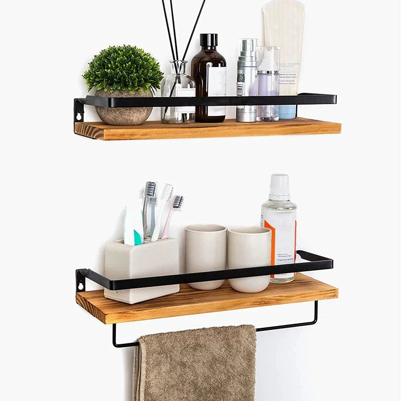 ABGH-Antique Floating Wall Shelves Floating Wall Shelves Wooden Floating Shelves-Kitchen, Bathroom And Bedroom Decorative Storag - view 3